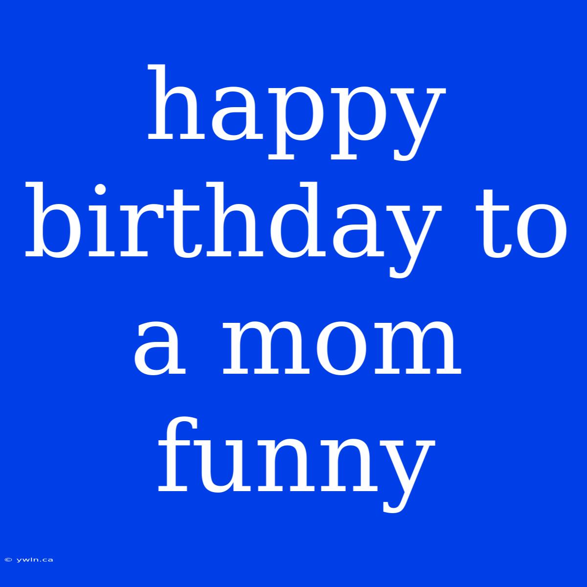 Happy Birthday To A Mom Funny