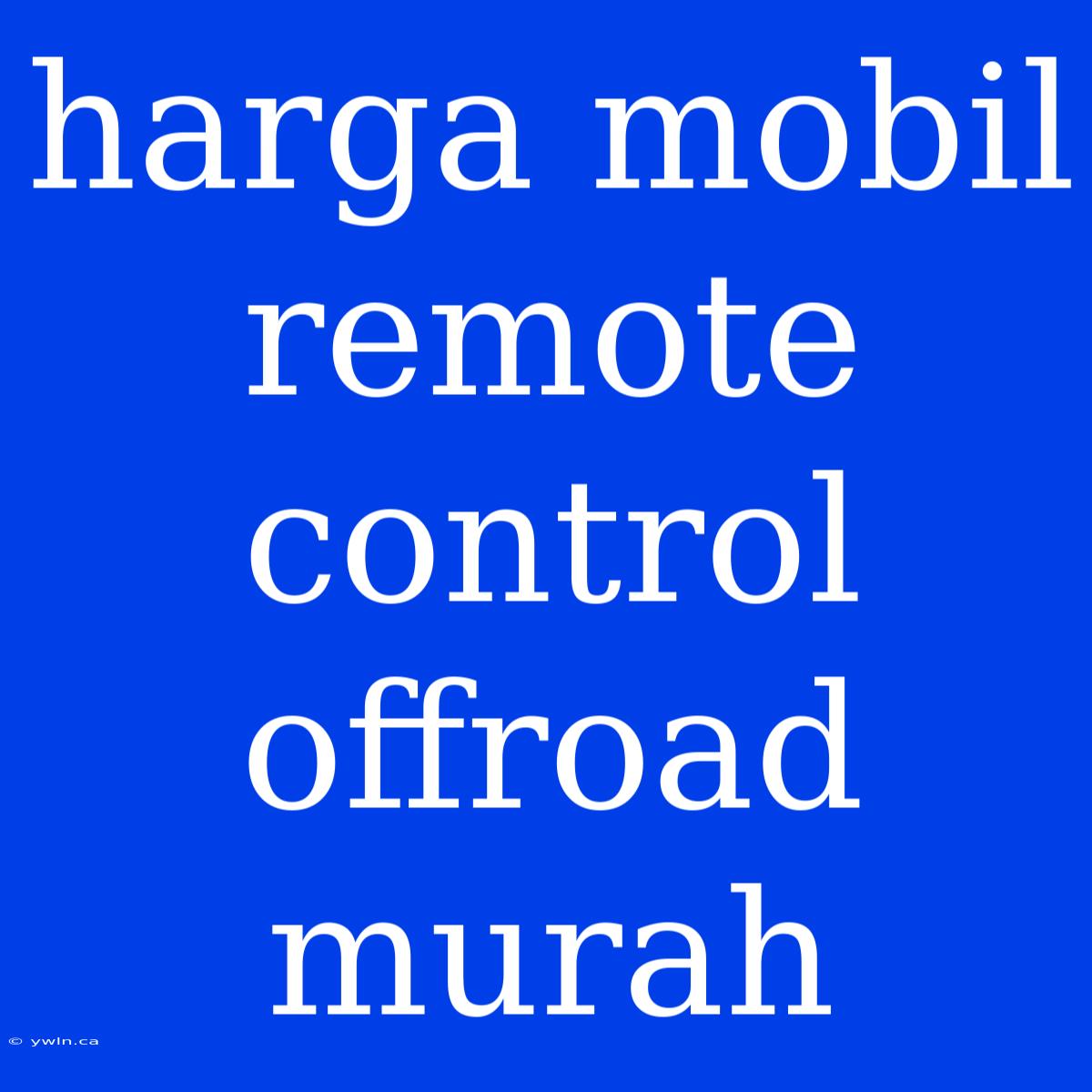 Harga Mobil Remote Control Offroad Murah