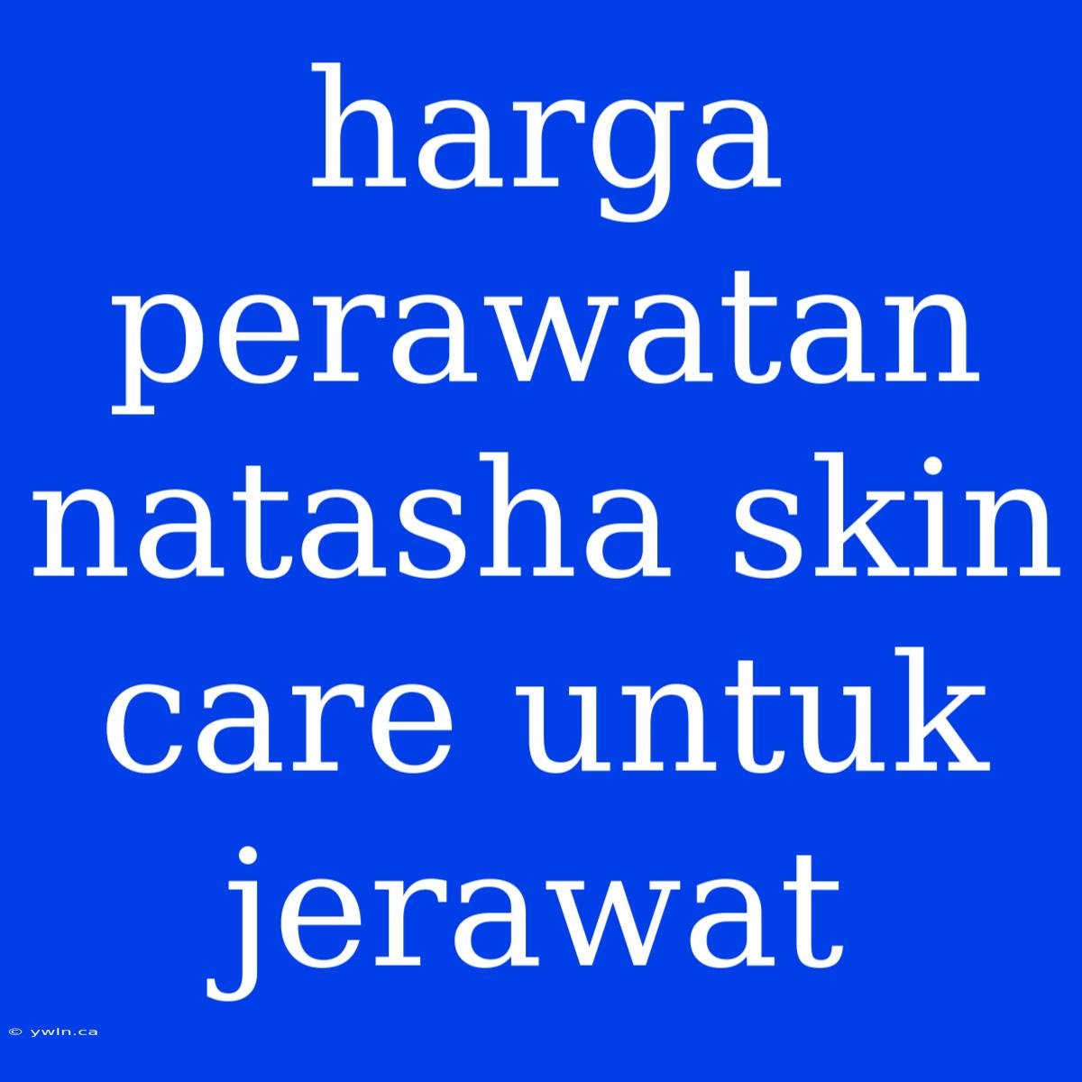 Harga Perawatan Natasha Skin Care Untuk Jerawat