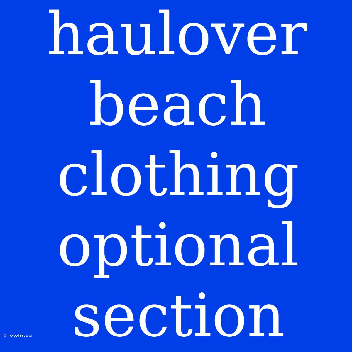 Haulover Beach Clothing Optional Section