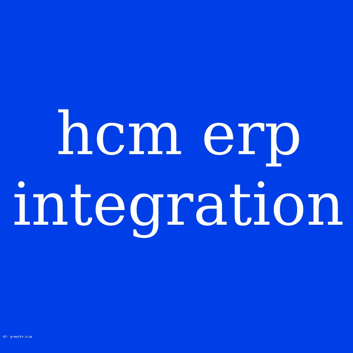 Hcm Erp Integration