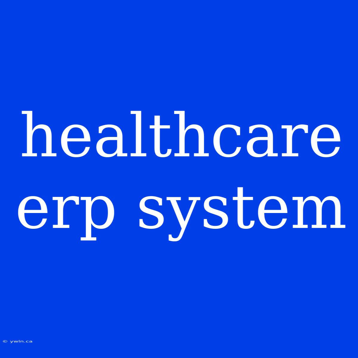 Healthcare Erp System