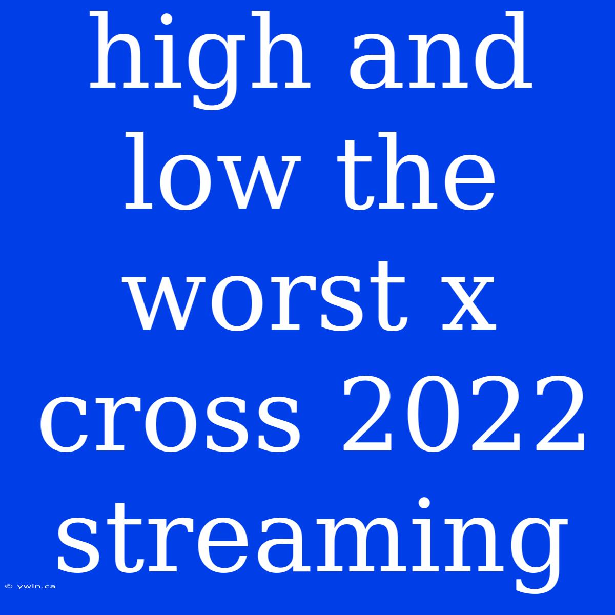 High And Low The Worst X Cross 2022 Streaming