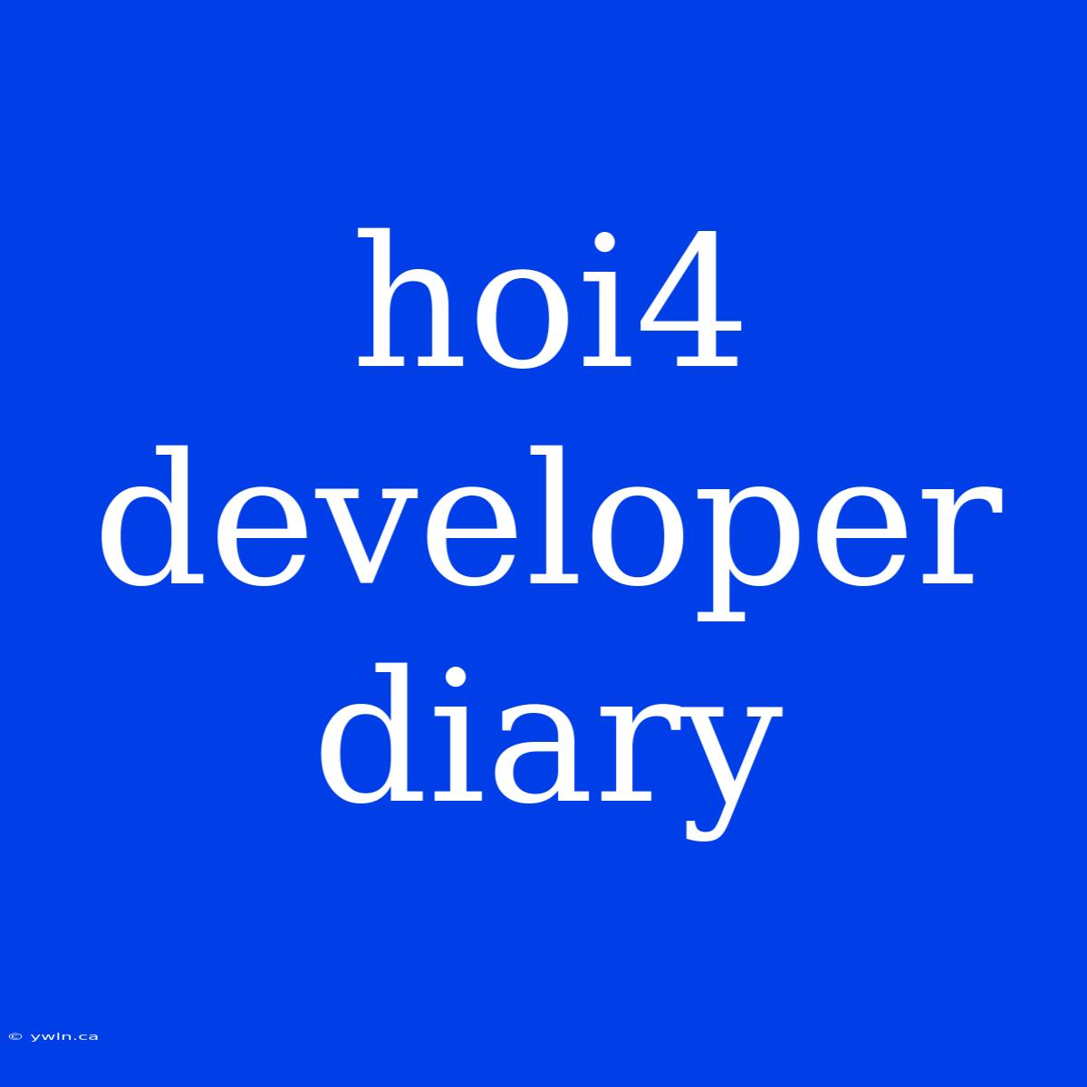 Hoi4 Developer Diary