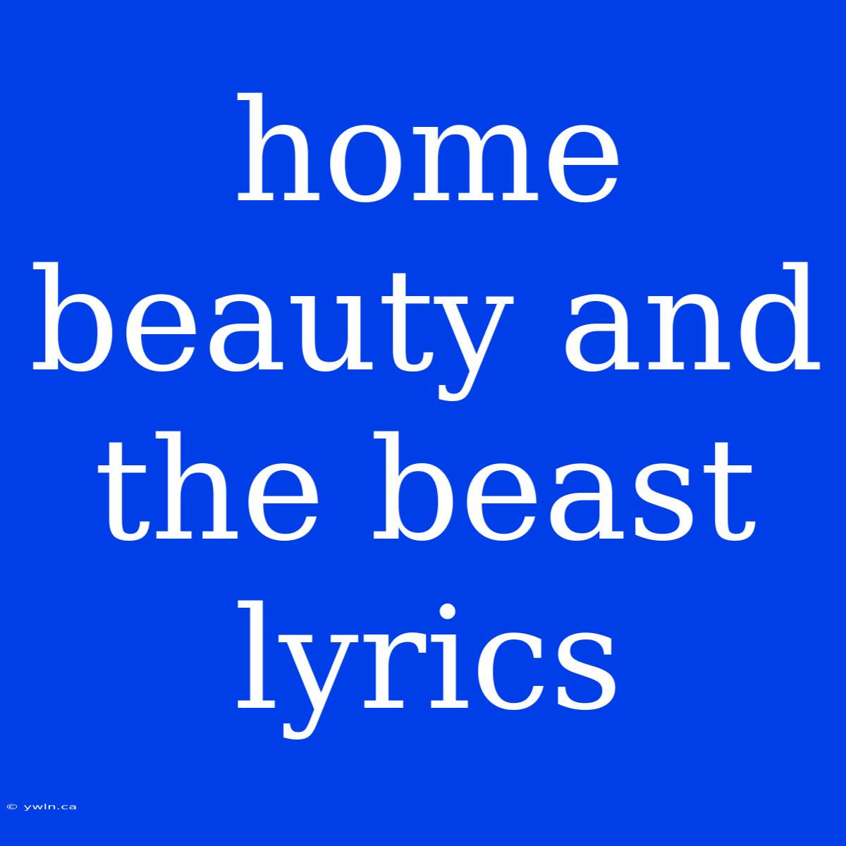 Home Beauty And The Beast Lyrics