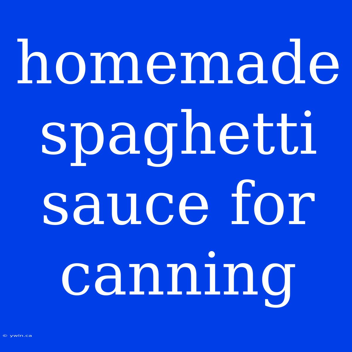 Homemade Spaghetti Sauce For Canning