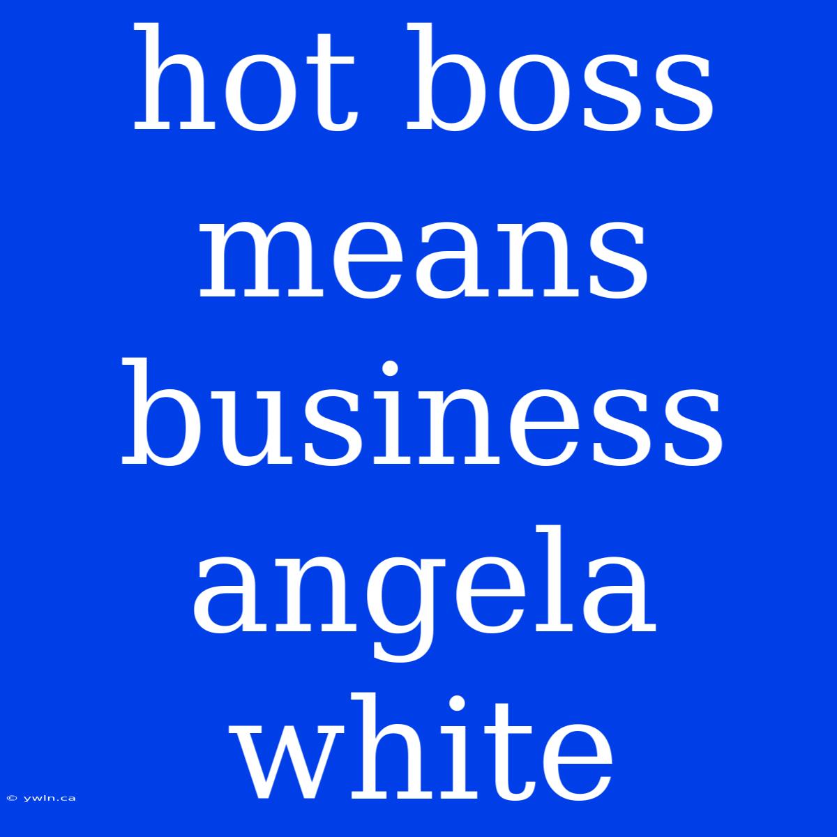 Hot Boss Means Business Angela White