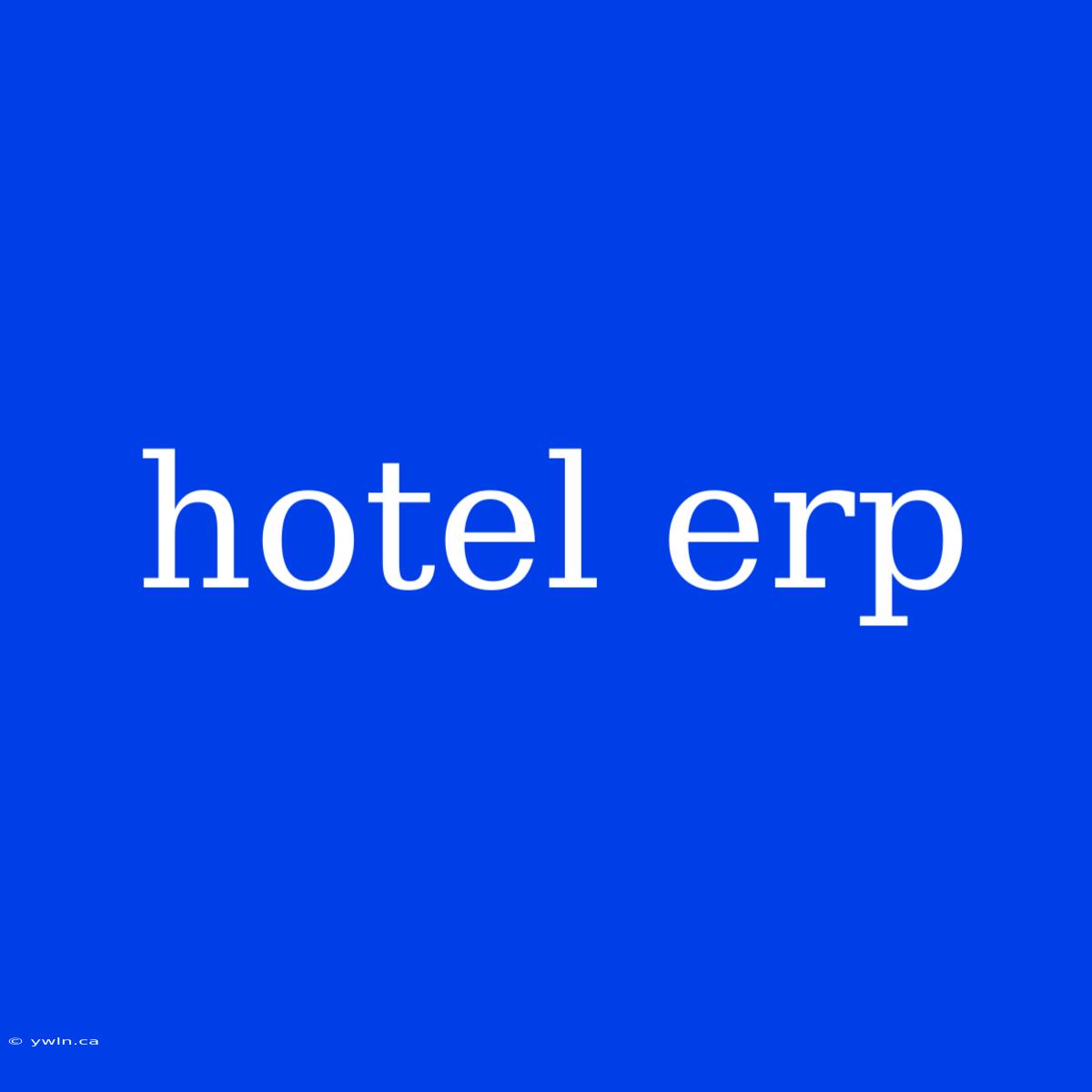 Hotel Erp