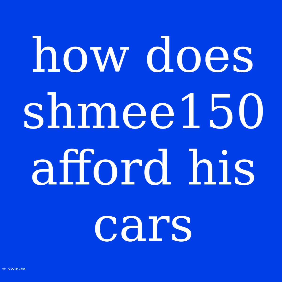 How Does Shmee150 Afford His Cars