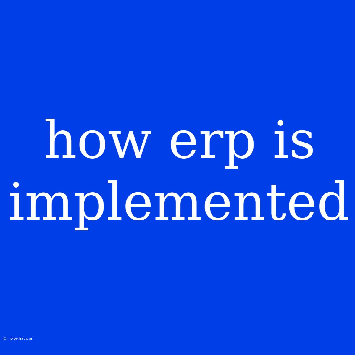 How Erp Is Implemented