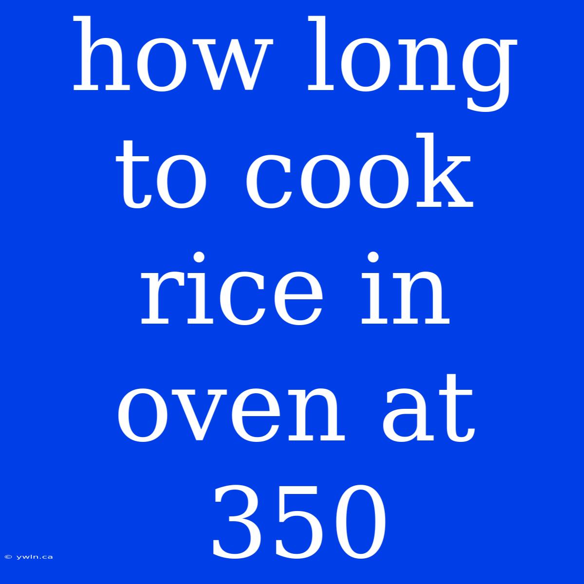 How Long To Cook Rice In Oven At 350