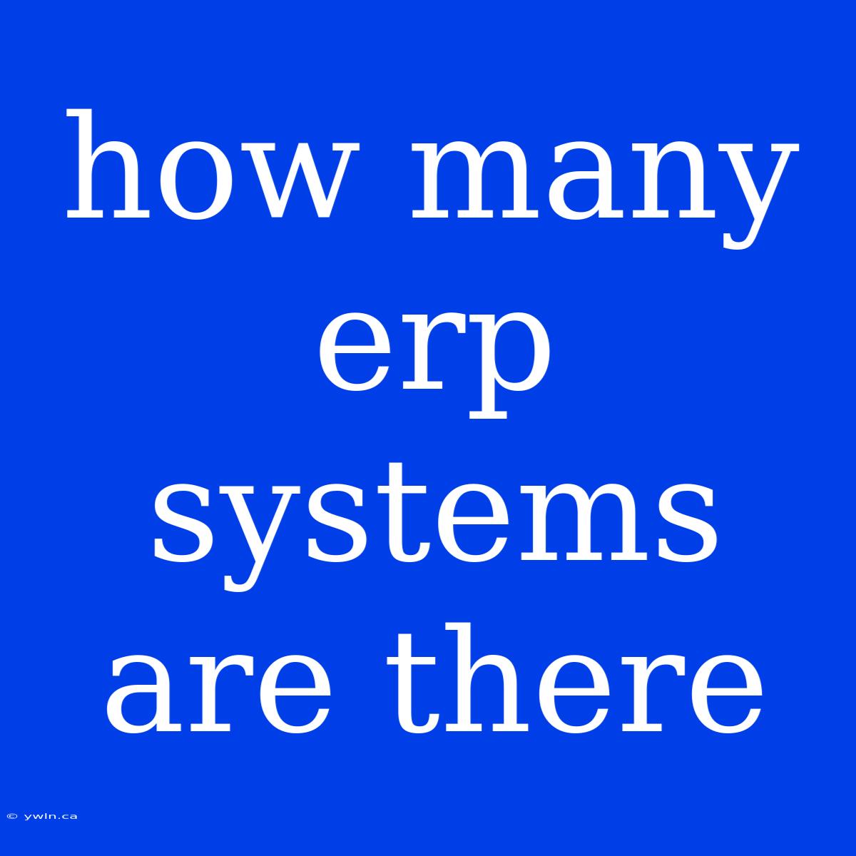 How Many Erp Systems Are There