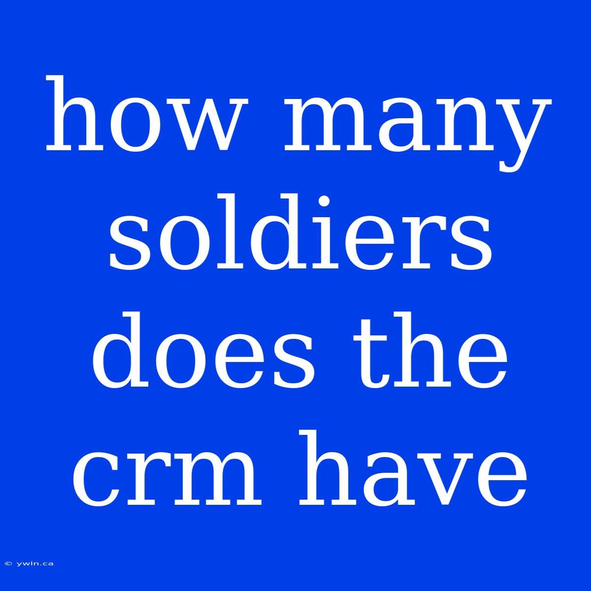 How Many Soldiers Does The Crm Have