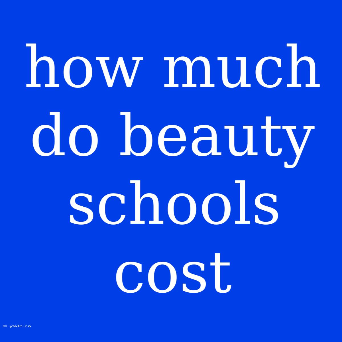 How Much Do Beauty Schools Cost