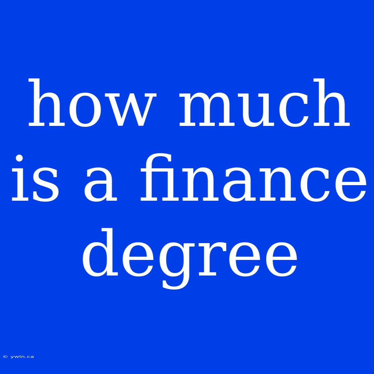 How Much Is A Finance Degree