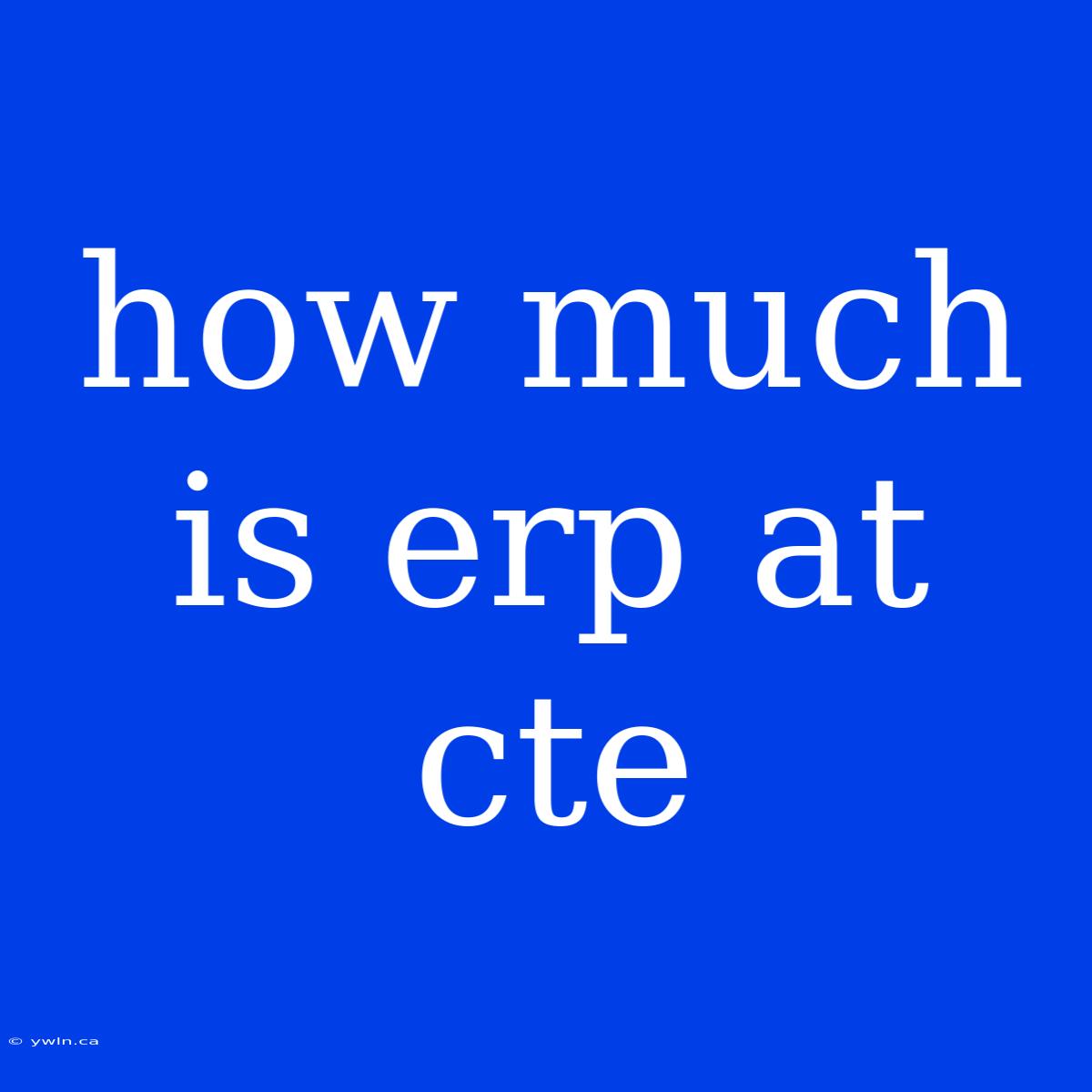 How Much Is Erp At Cte