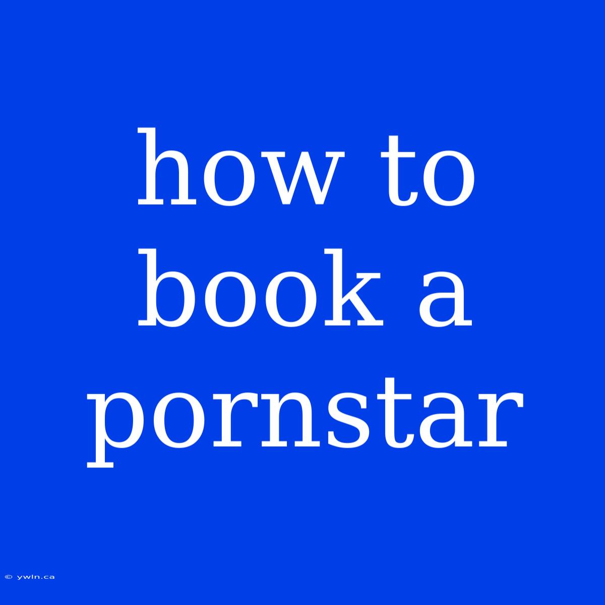 How To Book A Pornstar