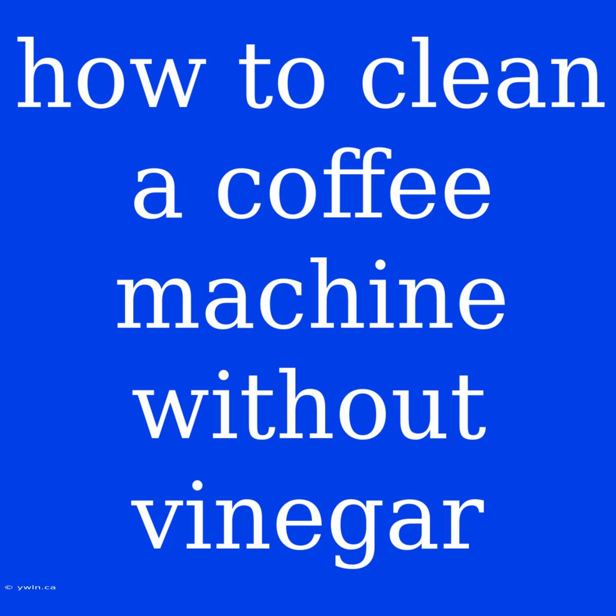 How To Clean A Coffee Machine Without Vinegar