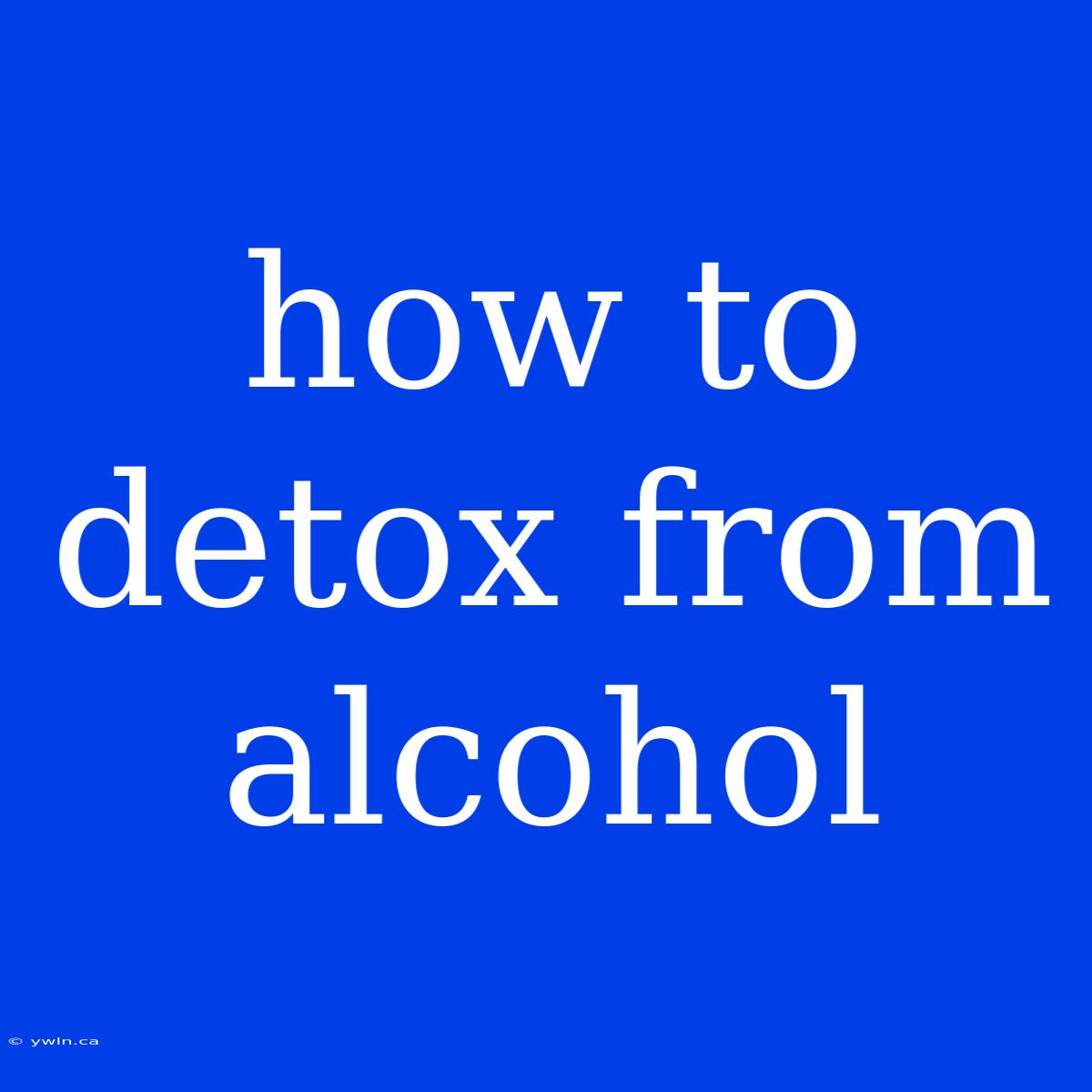 How To Detox From Alcohol