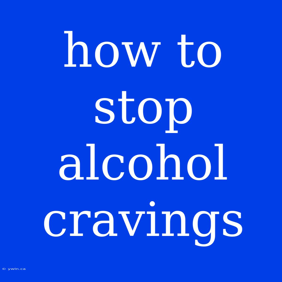 How To Stop Alcohol Cravings