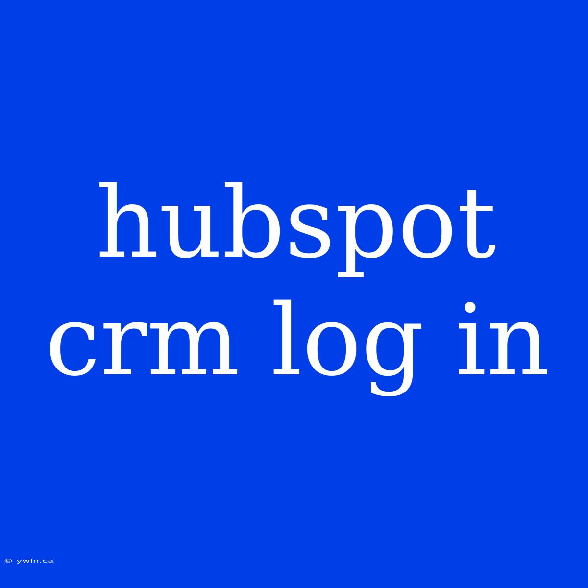 Hubspot Crm Log In