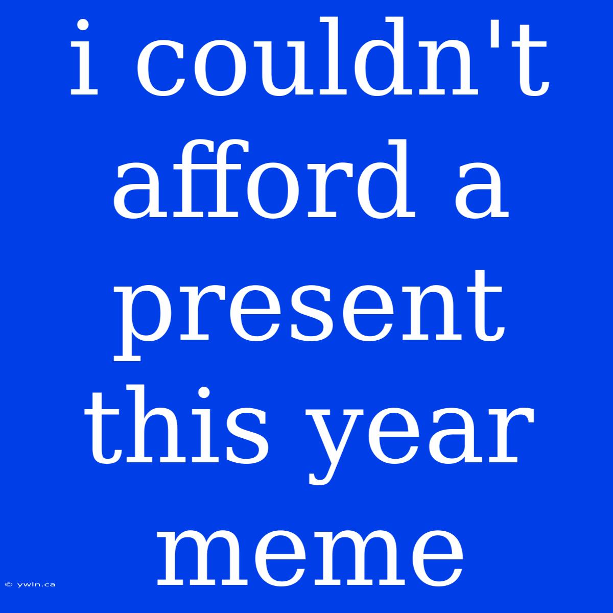 I Couldn't Afford A Present This Year Meme