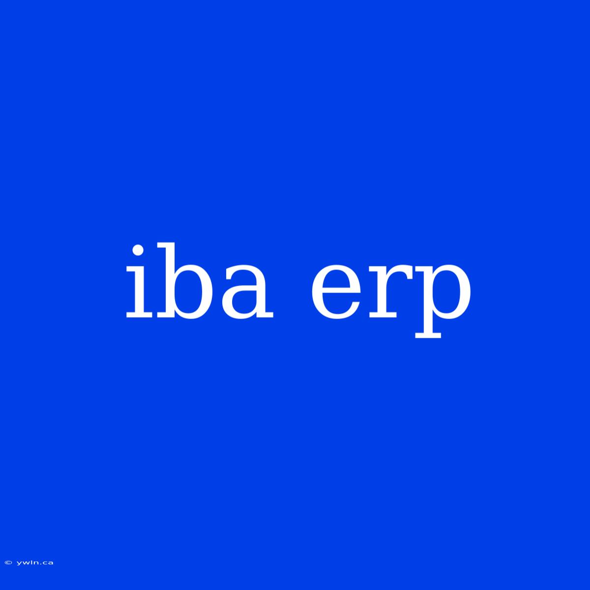 Iba Erp