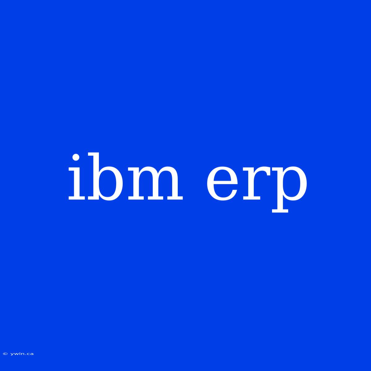 Ibm Erp