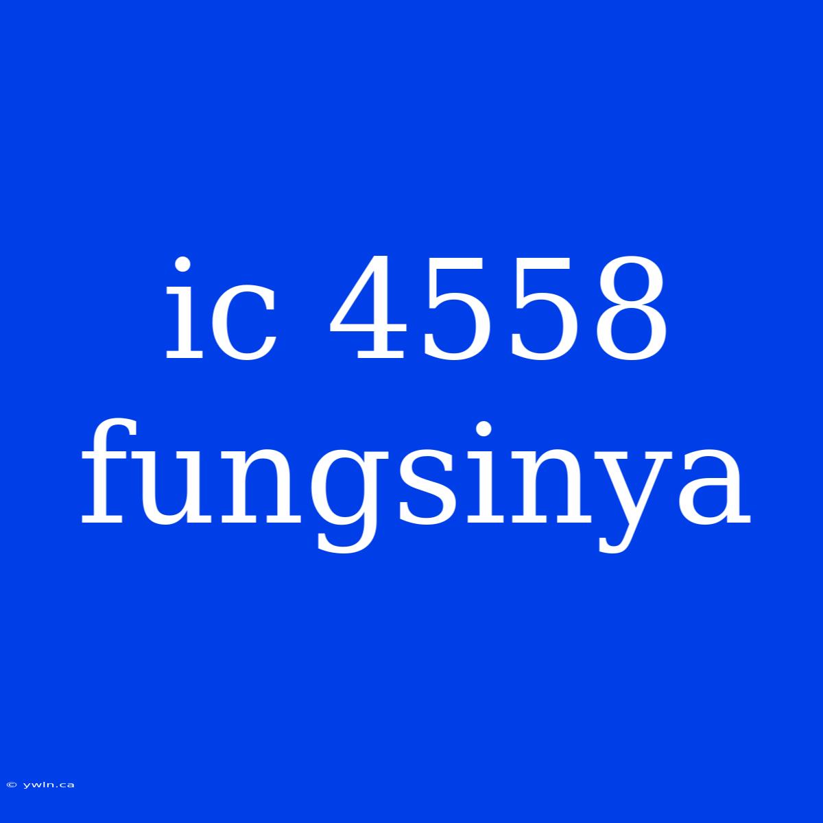 Ic 4558 Fungsinya