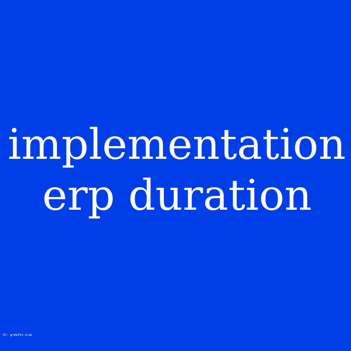 Implementation Erp Duration