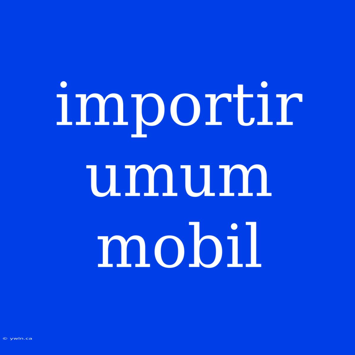 Importir Umum Mobil