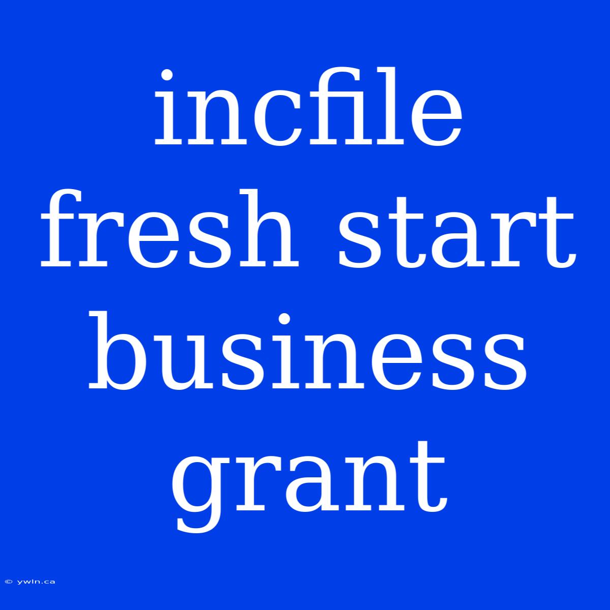 Incfile Fresh Start Business Grant