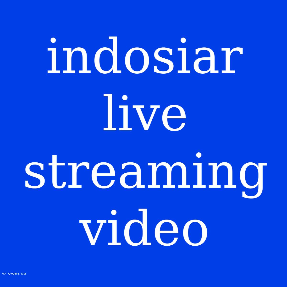 Indosiar Live Streaming Video