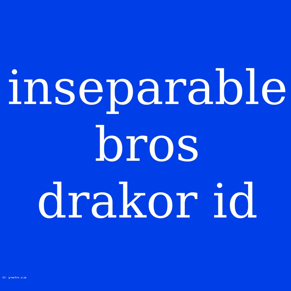 Inseparable Bros Drakor Id