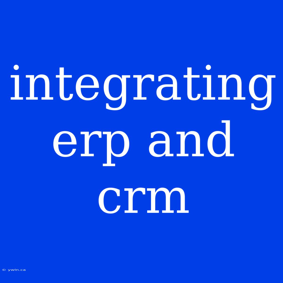 Integrating Erp And Crm