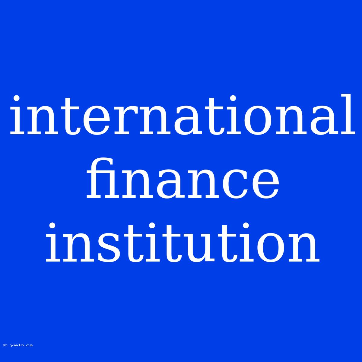 International Finance Institution