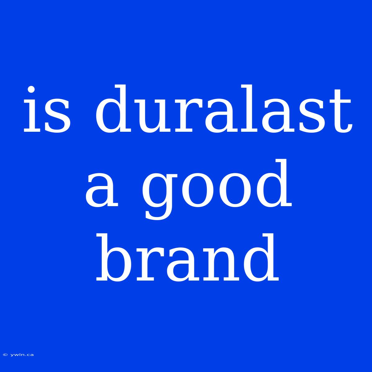 Is Duralast A Good Brand