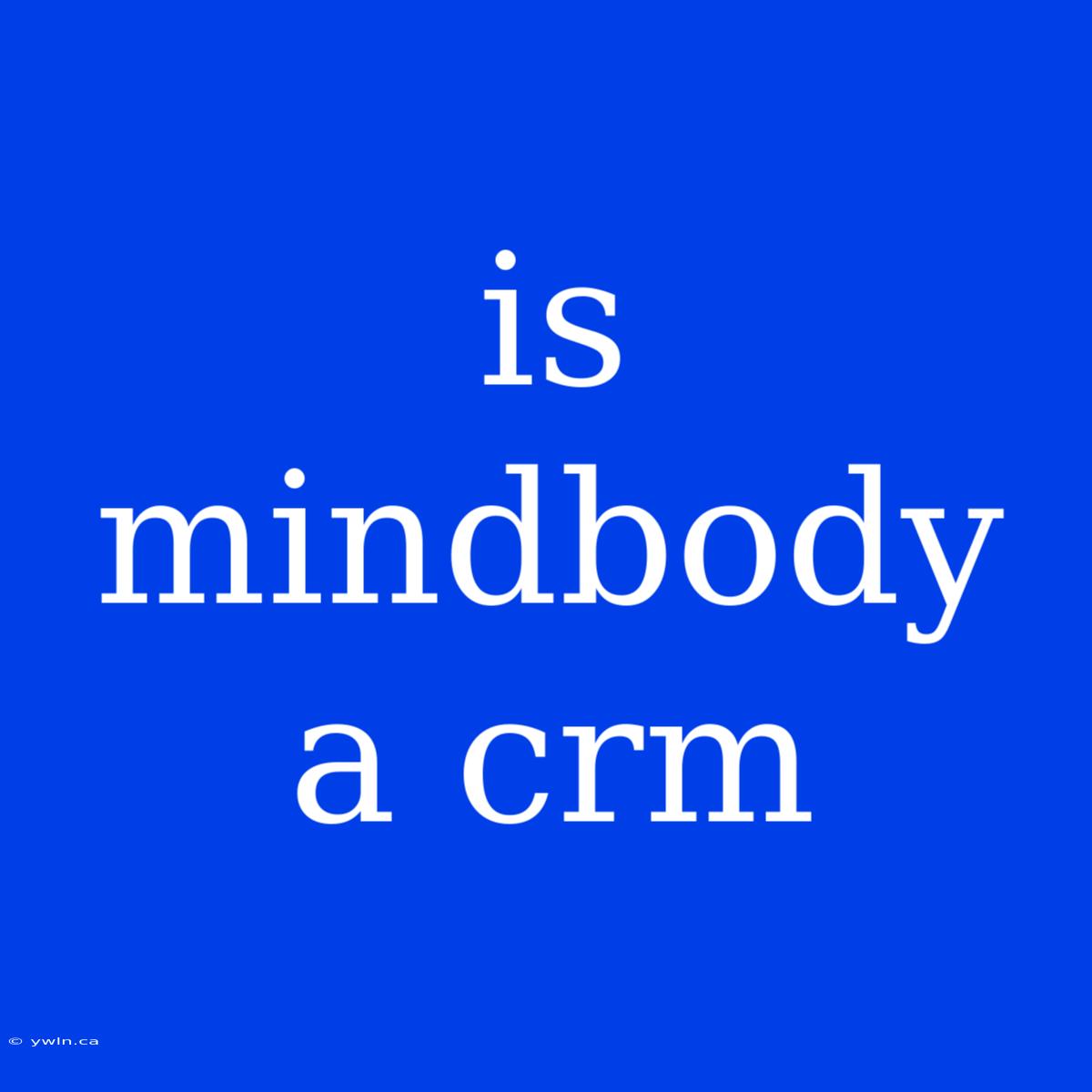 Is Mindbody A Crm