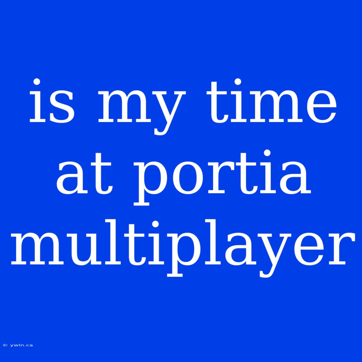 Is My Time At Portia Multiplayer