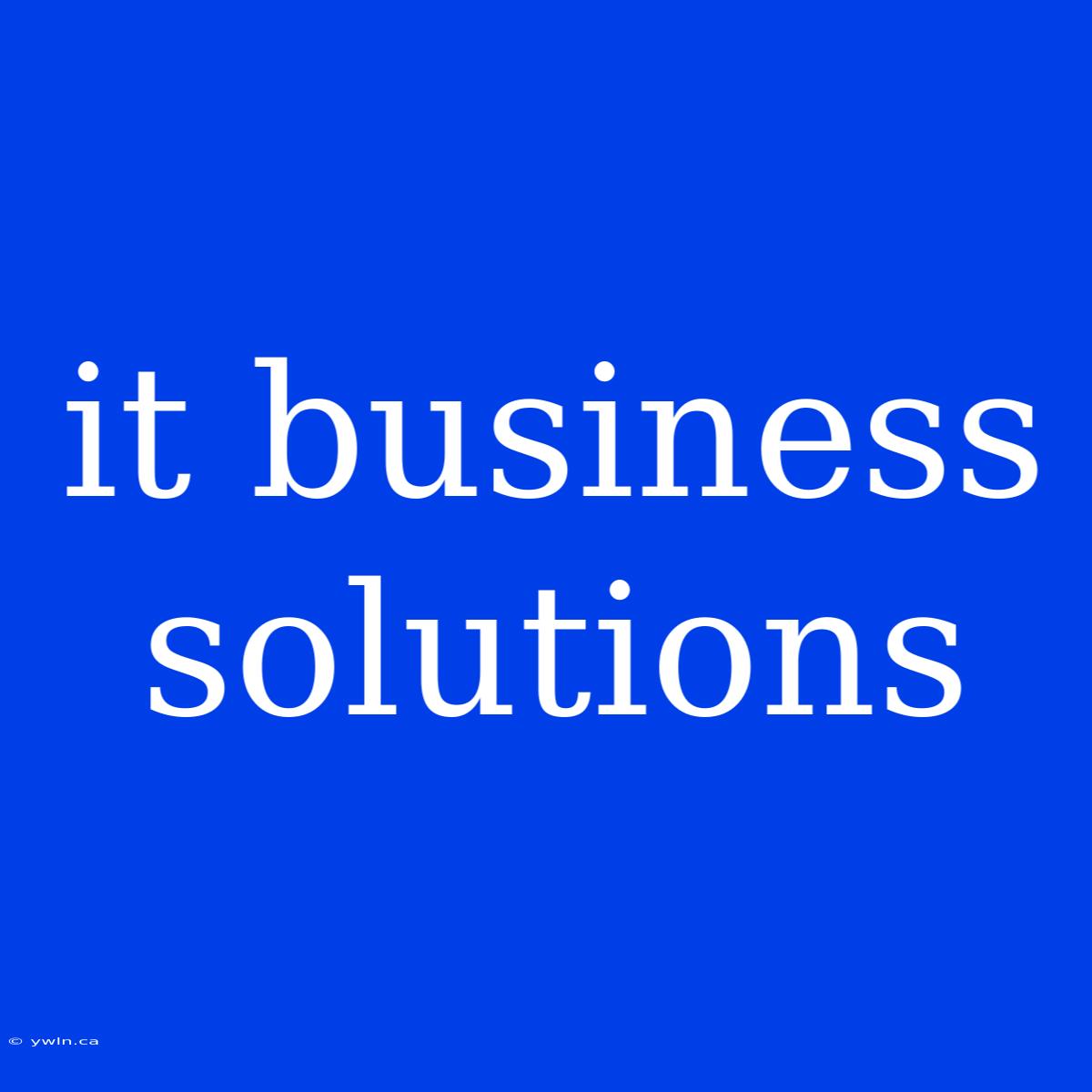 It Business Solutions