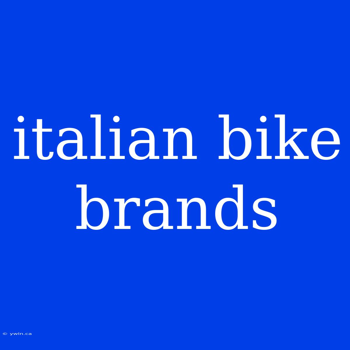 Italian Bike Brands