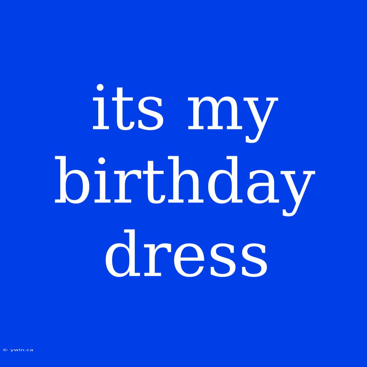 Its My Birthday Dress