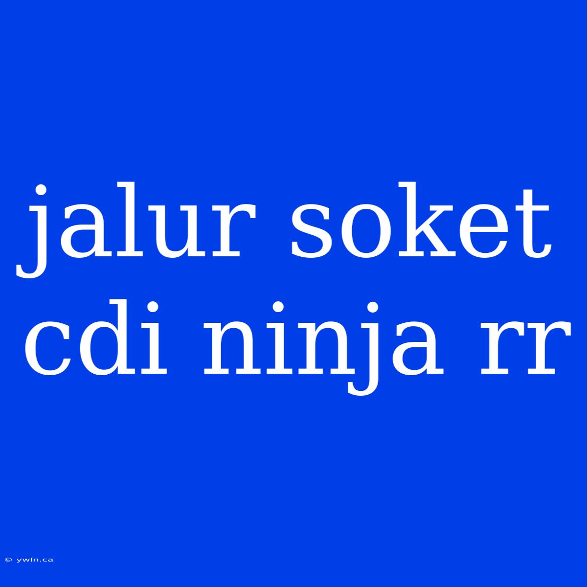 Jalur Soket Cdi Ninja Rr