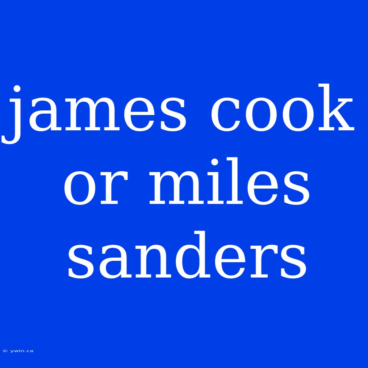 James Cook Or Miles Sanders