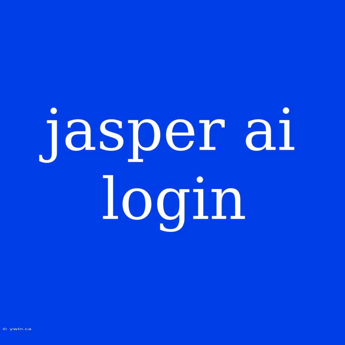 Jasper Ai Login