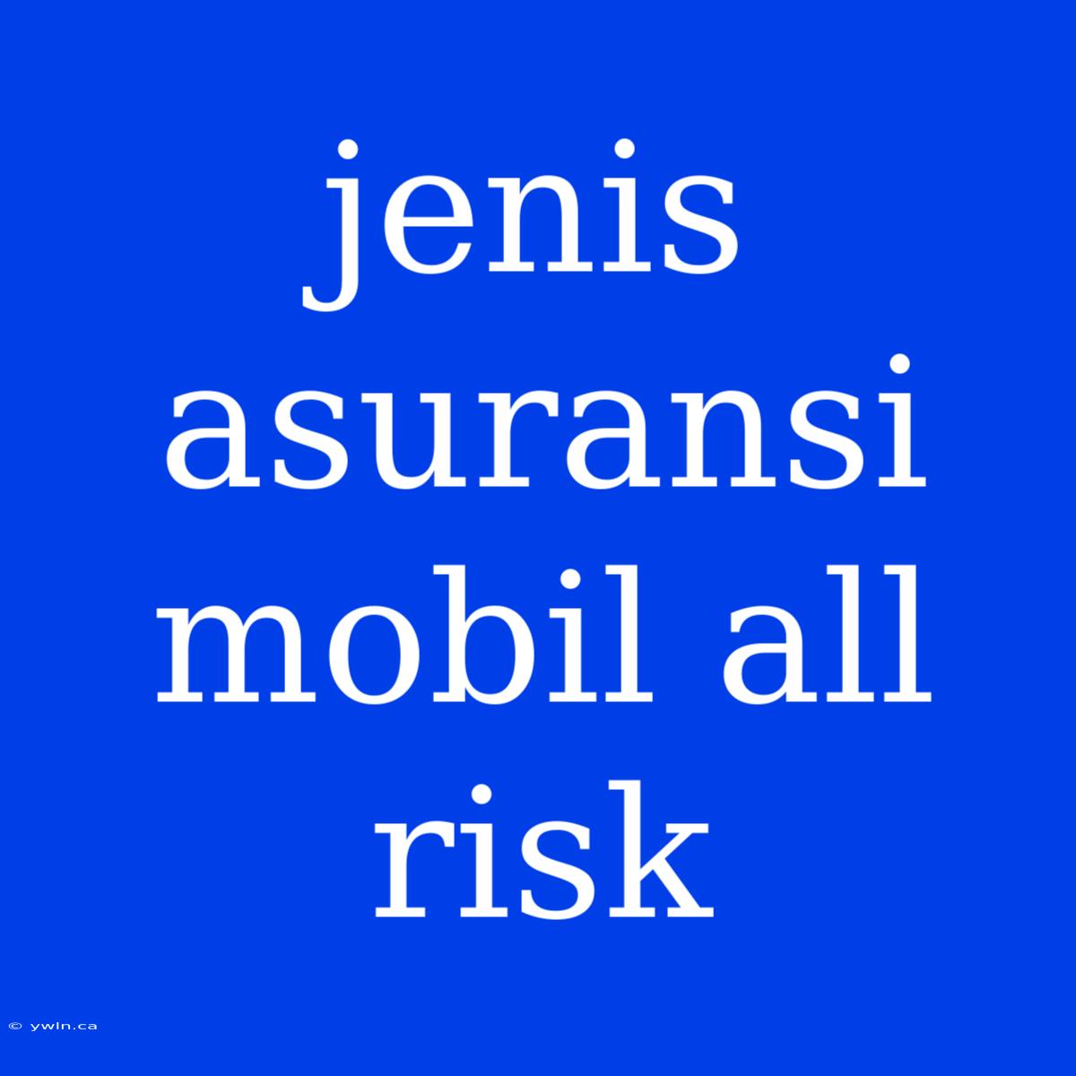 Jenis Asuransi Mobil All Risk