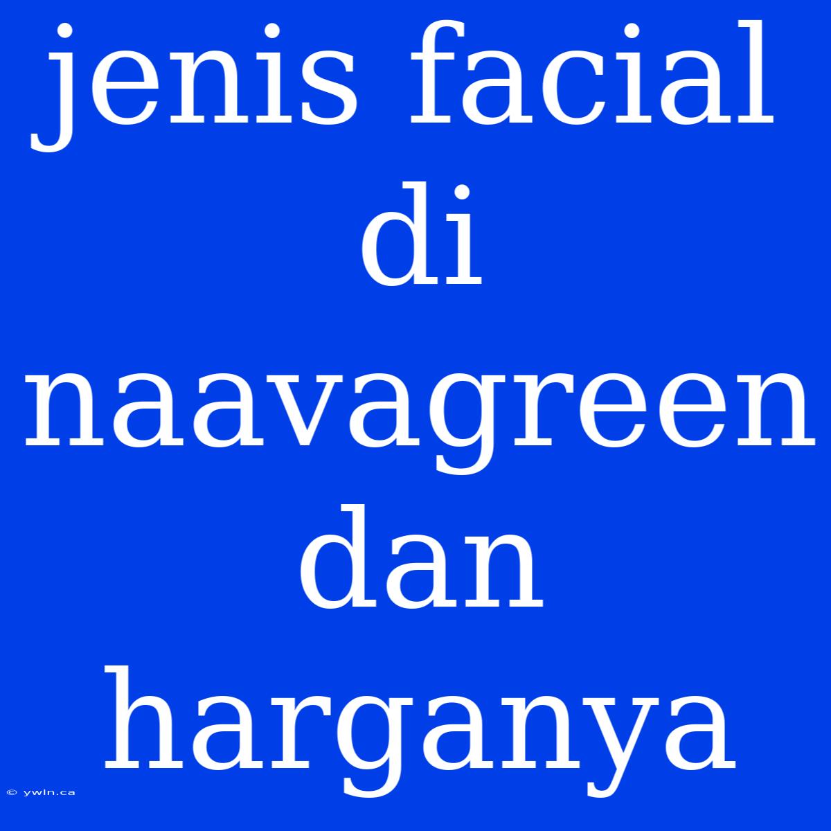 Jenis Facial Di Naavagreen Dan Harganya