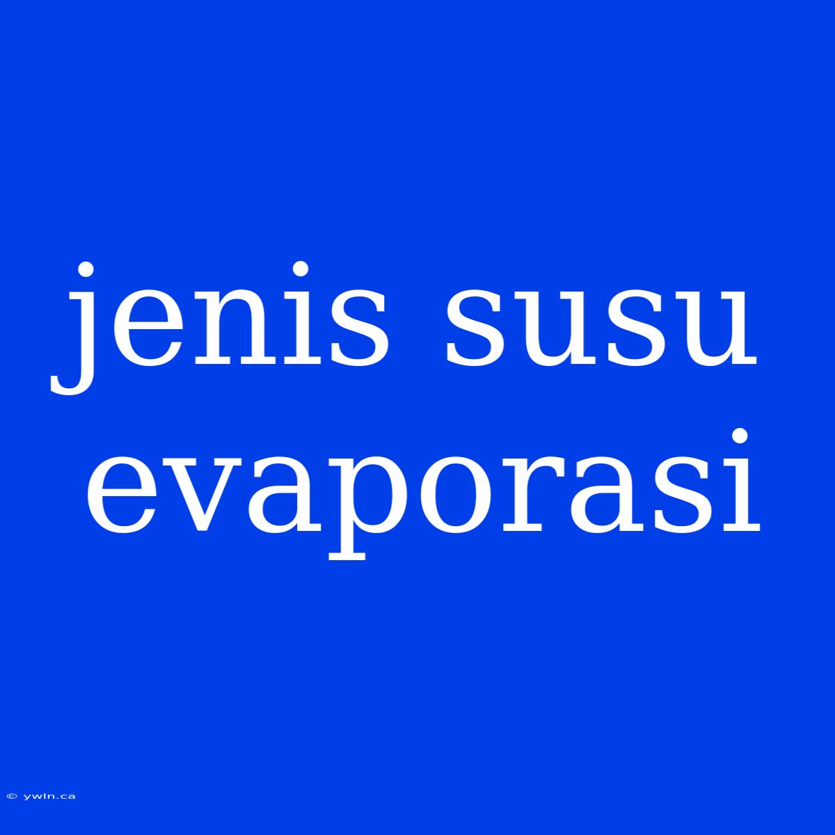 Jenis Susu Evaporasi