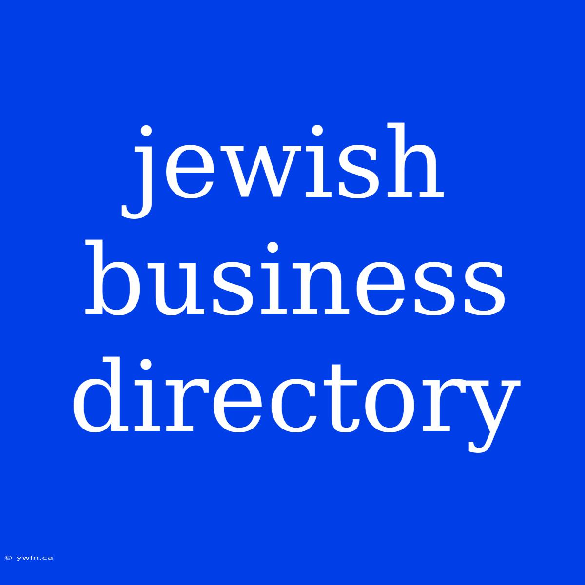 Jewish Business Directory