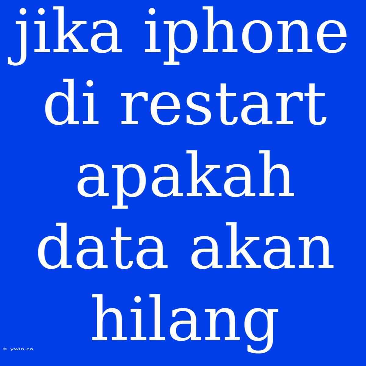 Jika Iphone Di Restart Apakah Data Akan Hilang